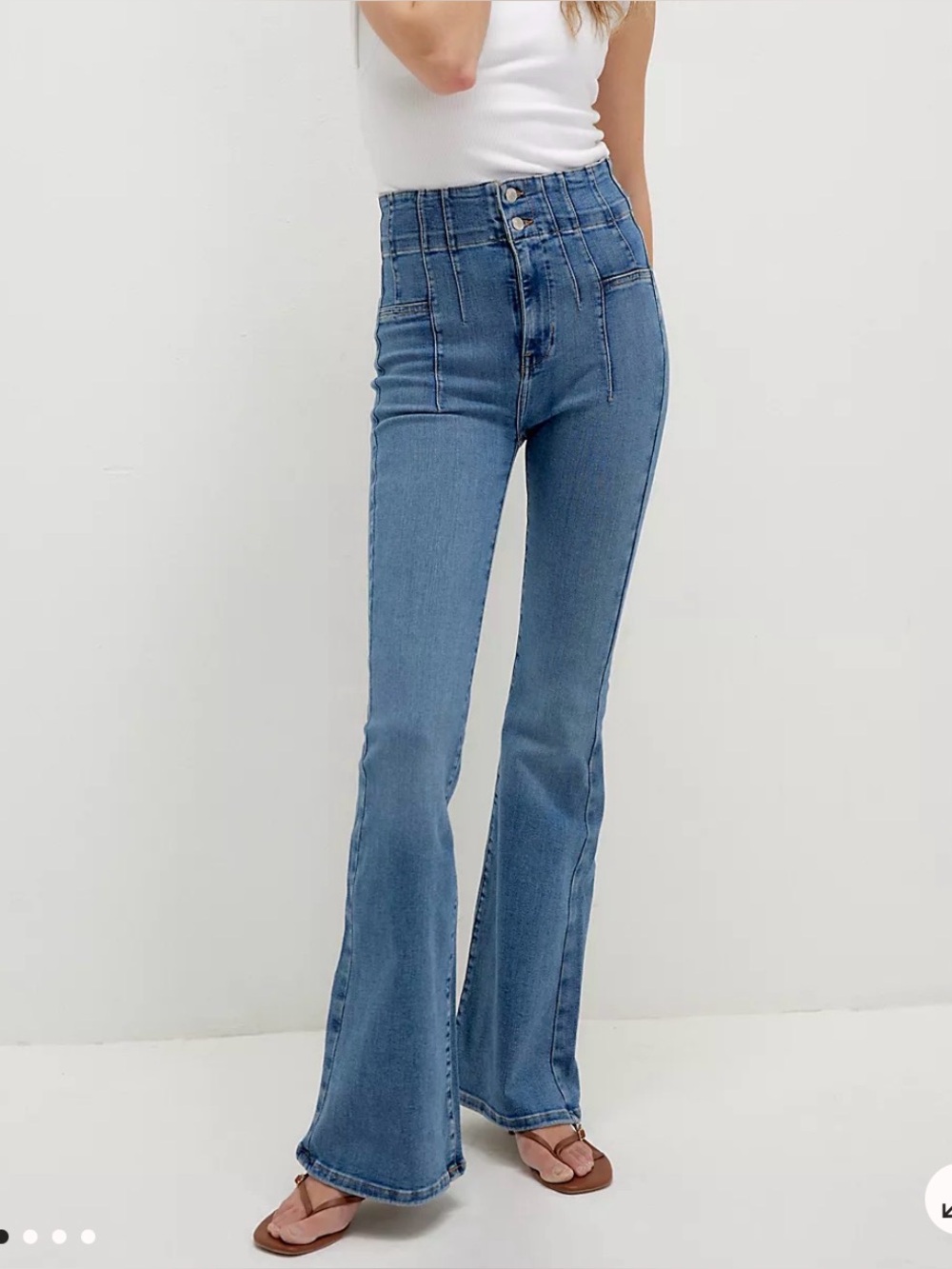 Free People Light Blue High-Waist Boot Cut Jeans